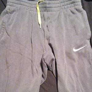 Nike Kids Charcoal Gray Sweatpants with White Swoosh